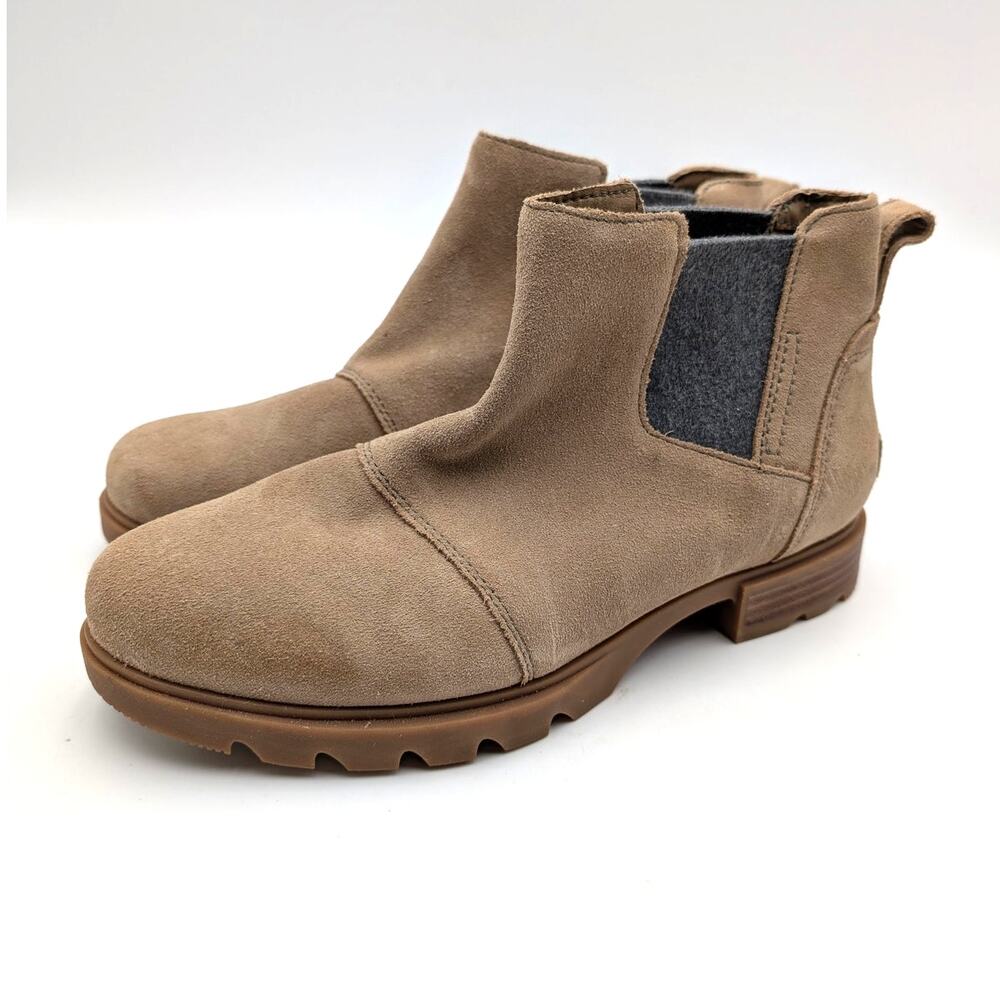 Sorel Emelie III Waterproof Chelsea Boot Round Toe Women's Tan Size US7.5 EU38.5